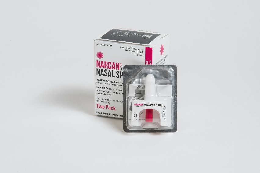 narcan spray on a white background
